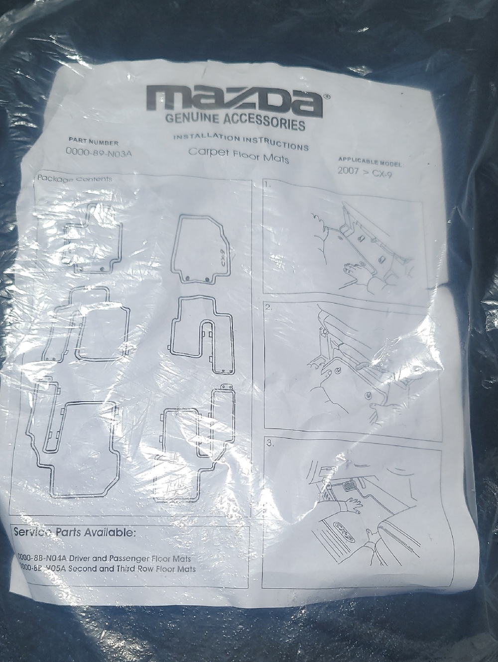 Mazda Genuine Accessories Carpet Floor Mats - BLACK